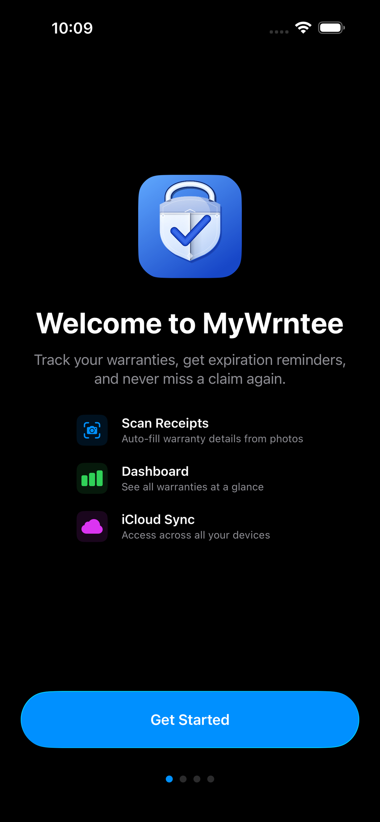 MyWrntee Home Dashboard