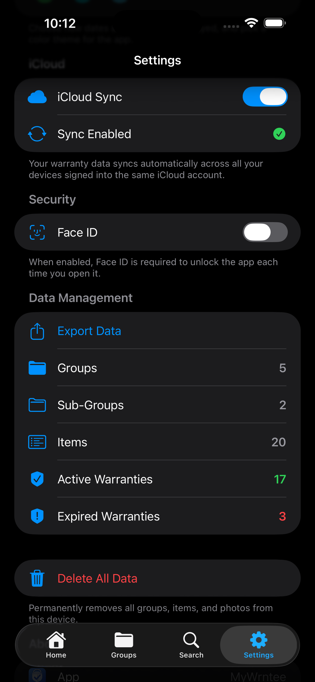 MyWrntee Export